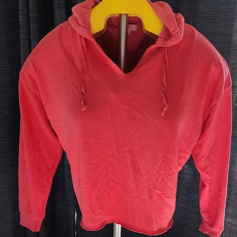 Colsie crop hoodie nwot never worn. Bright salmon color .